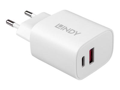 Lindy - Netzteil - 20 Watt - 3 A - PD 3.0 - 2 Ausgabeanschlussstellen (USB, 24 pin USB-C)