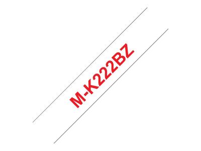Brother M-K222BZ - Kunststoff - Rot auf Wei? - Rolle (0,9 cm x 8 m) 1 Kassette(n) Band - f?r P-Touch PT-55, PT-55P, PT-90