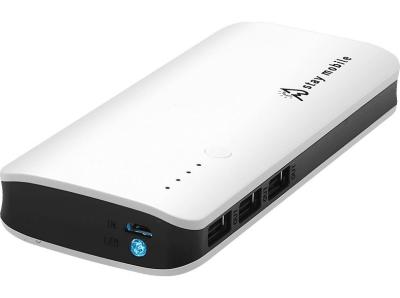 Stay Mobile Powerbank 22.400mAh mit 3 USB Ausg?ngen wei?